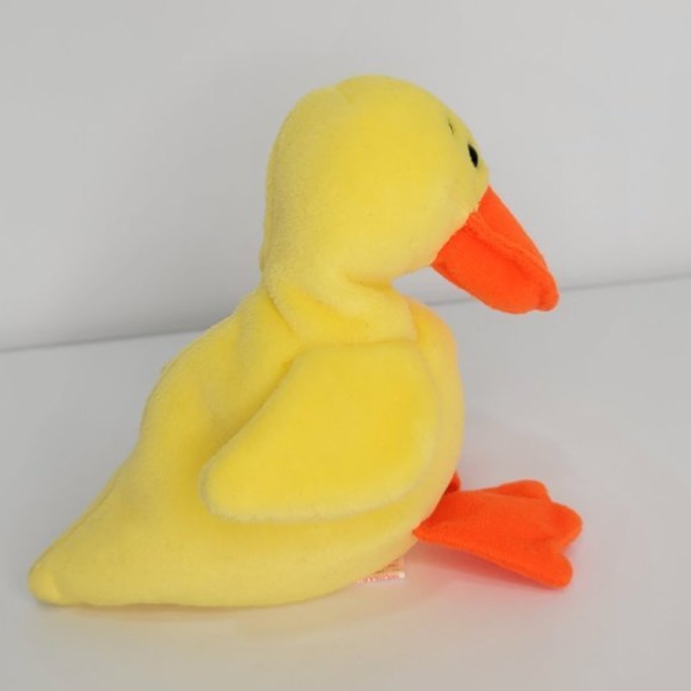 Ty Beanie Baby Quackers Duck‎ 1993 6in Yellow Orange Plush - Picture 4 of 6